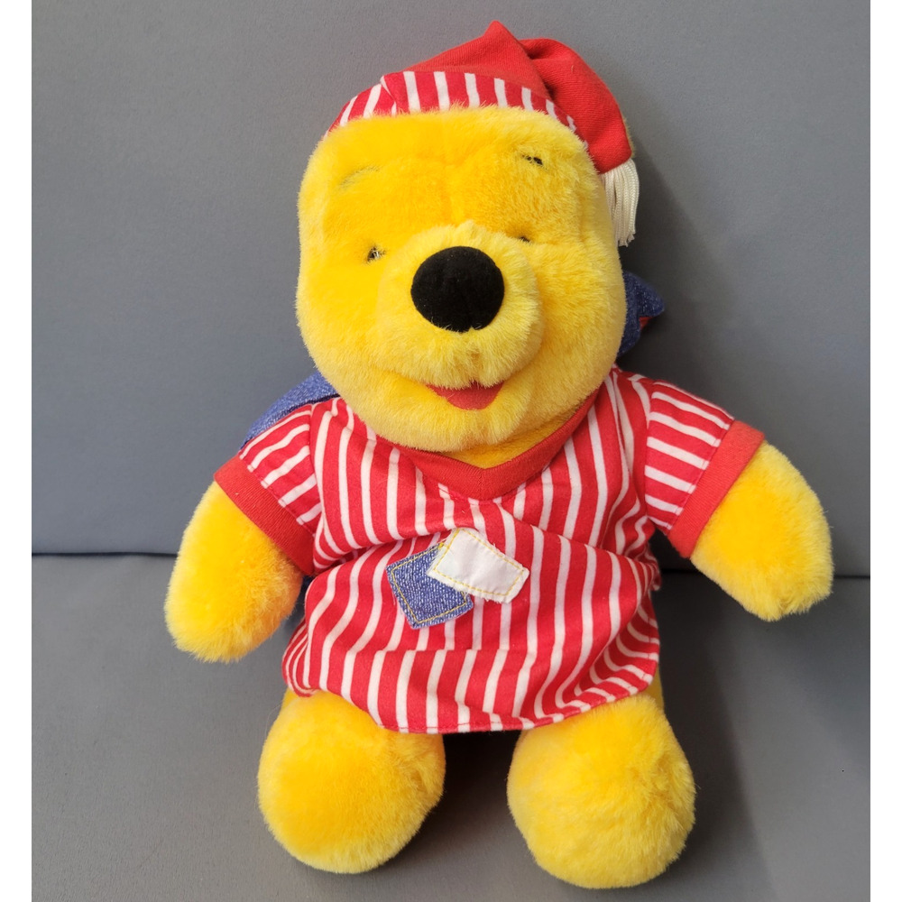 Vintage 1998 Disney Winnie The Pooh Bear Plush Sleepyover Backpack Bag 11" Toy